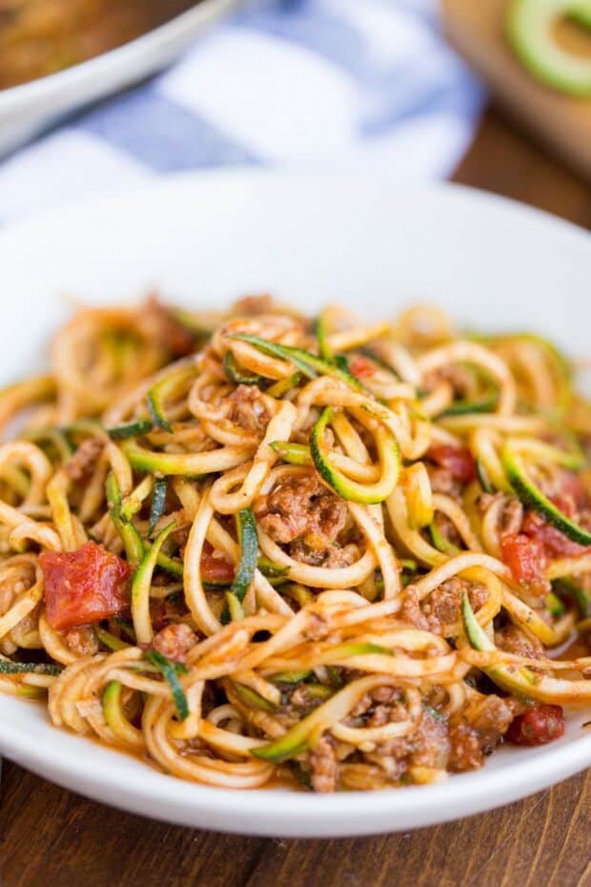Zucchini Noodles With Meat Sauce