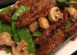 Beef and Chinese Snow Peas w/ a Trio of Mushrooms