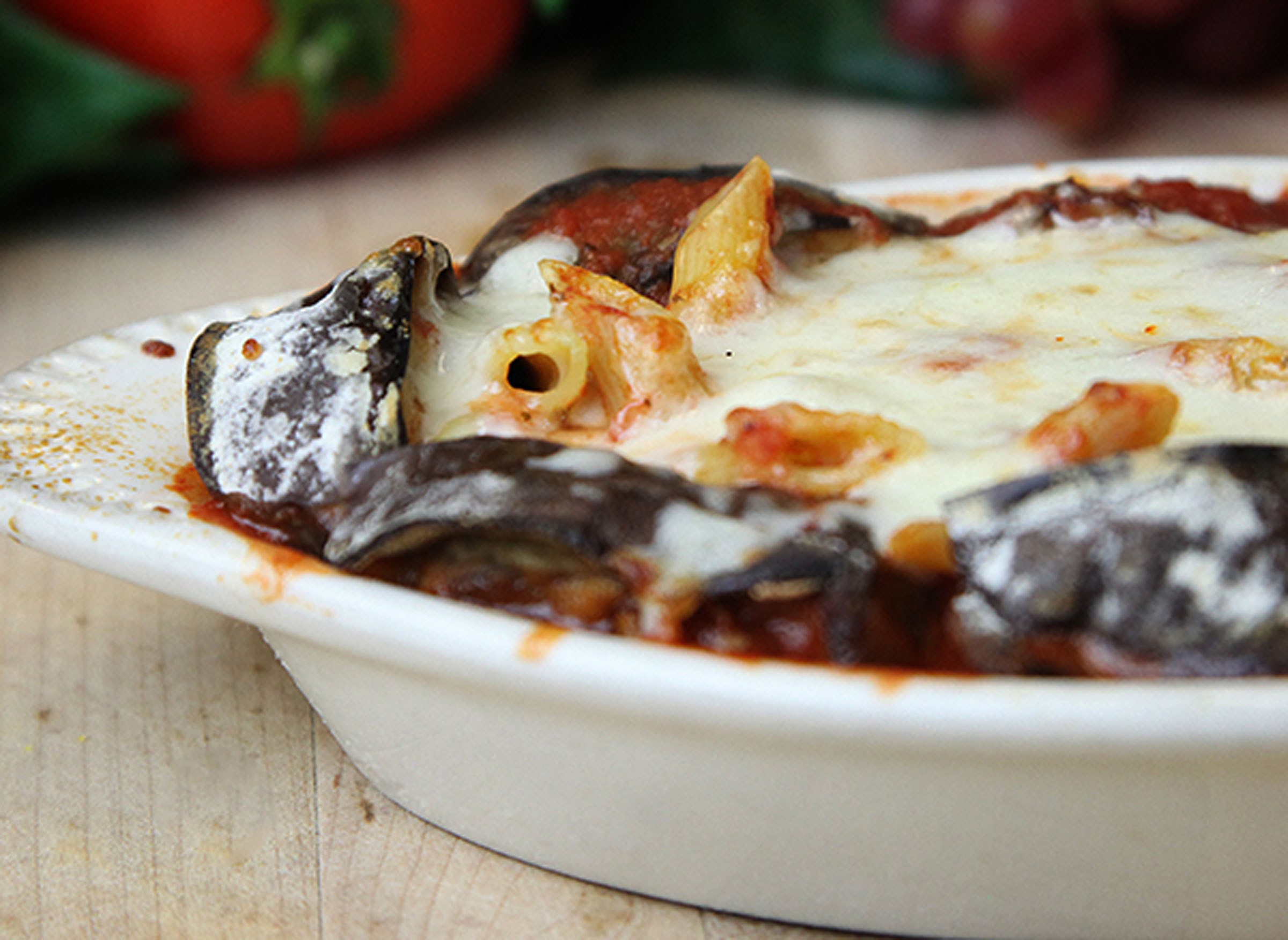 Eggplant Parmigiana Penne (with/without meat)