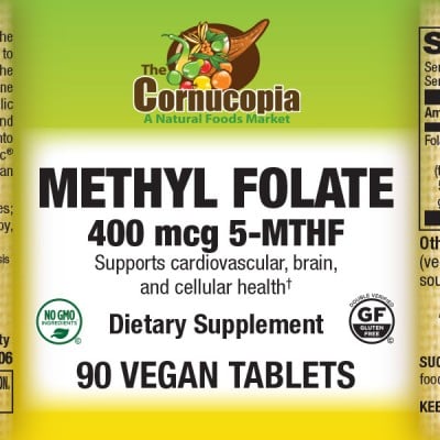Methyl Folate 400 mcg 5-MTHF Veg Tabs