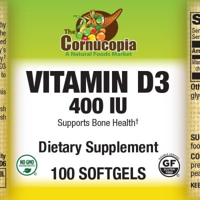 Vitamin D3 400 IU Softgels 100SG
