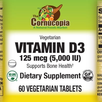 Vitamin D3 5,000 IU Veg Tabs 60TB