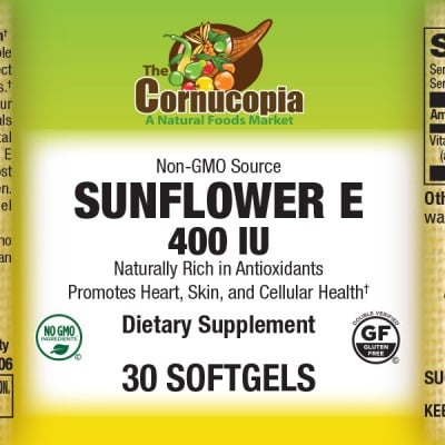 Non-GMO Sunflower E 400 IU Softgels 30SG