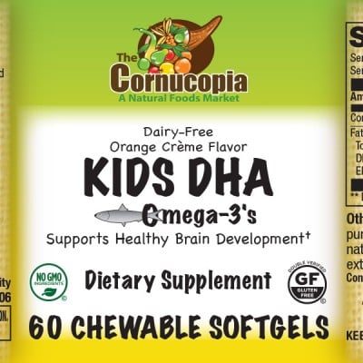 Kids DHA Omega-3's Chewable Softgels - Natural Orange Crème Flavor 60SG