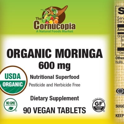 Organic Moringa 600mg Veg Tabs