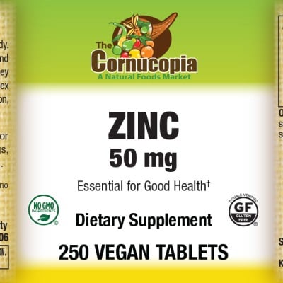 Zinc 50 mg Veg Tabs 250TB