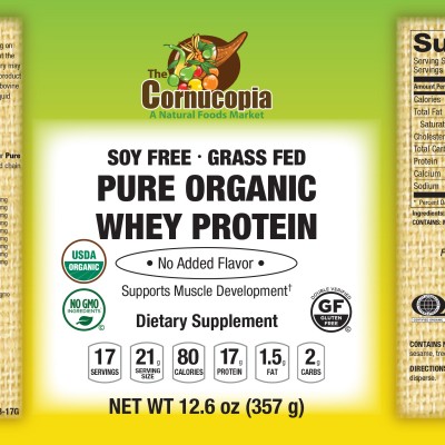 Pure Organic Whey Protein Powder (PCR Tub) 120Z