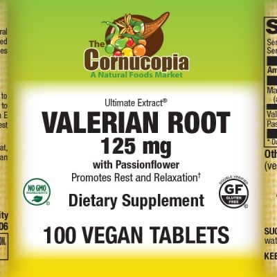 Valerian Root 125 mg with Passion Flower Veg Tabs