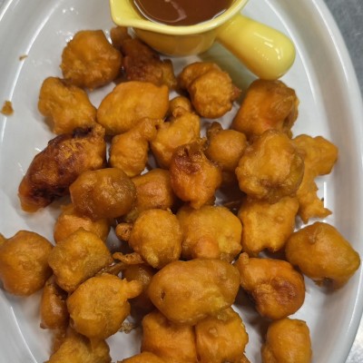 POPCORN CHICKEN with ORANGE SAUCE