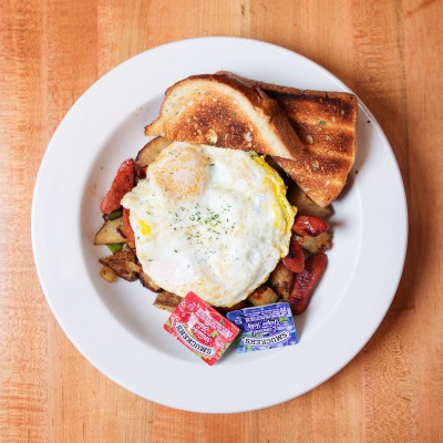 Hot Link Hash & Eggs