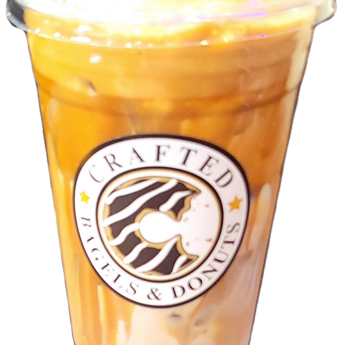 ICE CARAMEL LATTE (16oz) Crafted Donuts & Bagels