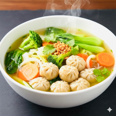 Wonton Vegetable Noodle Soup