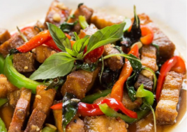 E13. Crispy Pork with Chili Basil