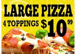 Large 4 Topping Pizza ONLINE PICK UP SPECIAL😍(Not Valid for Delivery) 