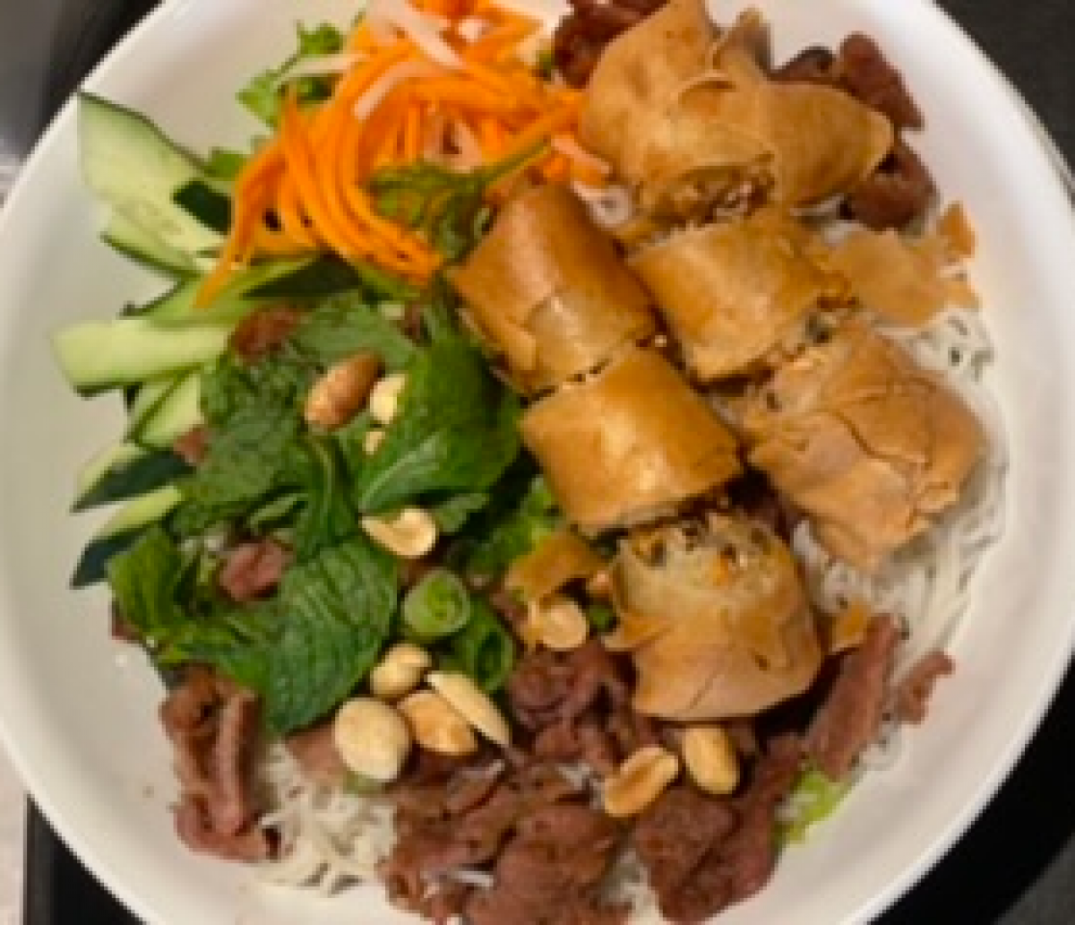 V4 Vermicelli BBQ Pork and Egg Rolls