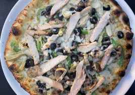 Pesto and Grilled Chicken Breast Pizza