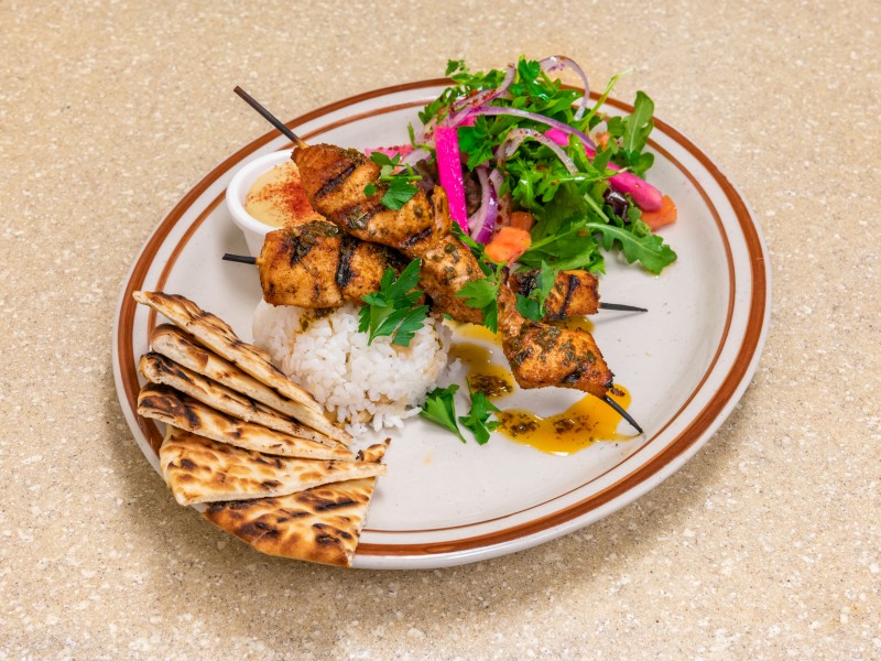 Salmon Shish Kebab Plate