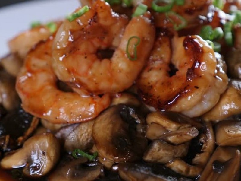 Shrimp and Mushrooms Teriyaki