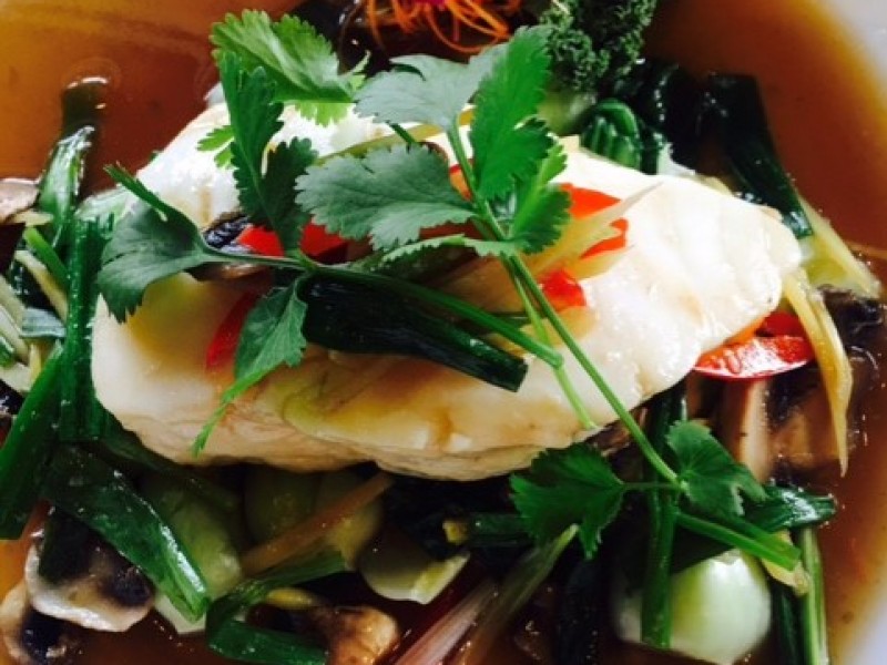 Sea Bass with Ginger Sauce