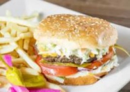 Tartine Mediterranean Burger & Fries combo
