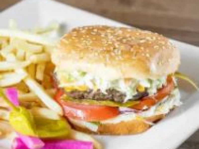 Tartine Mediterranean Burger & Fries combo