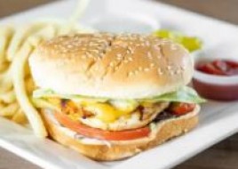 Tartine Mediterranean Chicken Burger & Fries