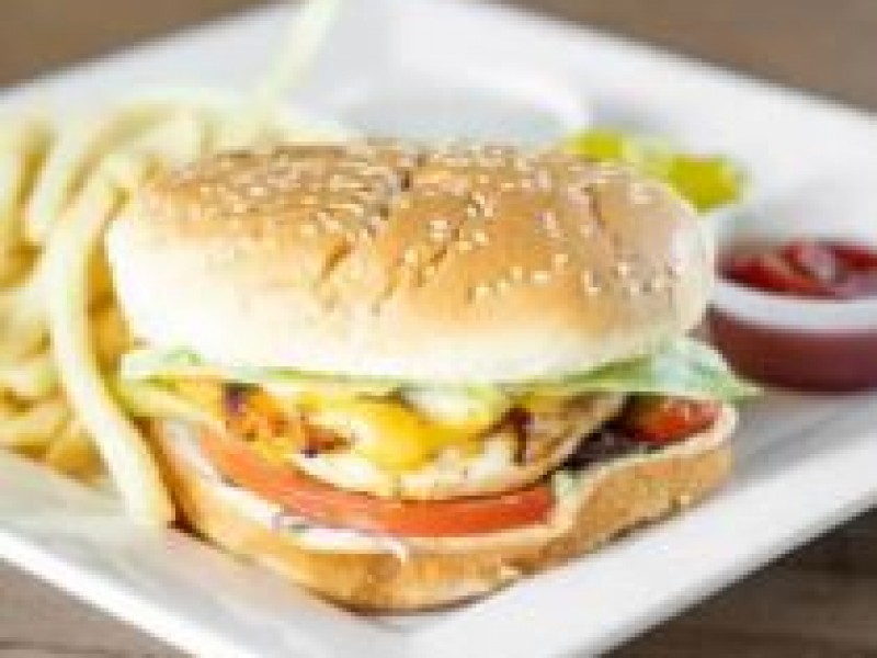Tartine Mediterranean Chicken Burger & Fries
