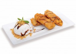 Fried Banana with Coconut Ice Cream