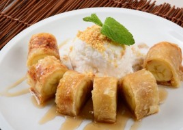 Fried Banana with Coconut Ice Cream