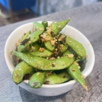 Spicy Garlic Edamame 
