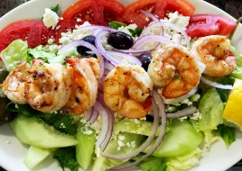 Greek Salad with Grilled Shrimp