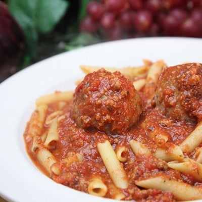 Pasta with Meatball and Meat Sauce
