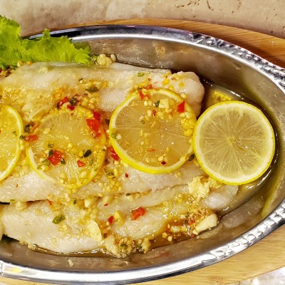 STEAMED FISH FILLET CHILI LIME SAUCE