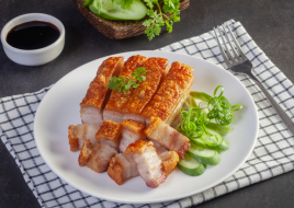 Crispy Pork Belly with Seafood Sauce