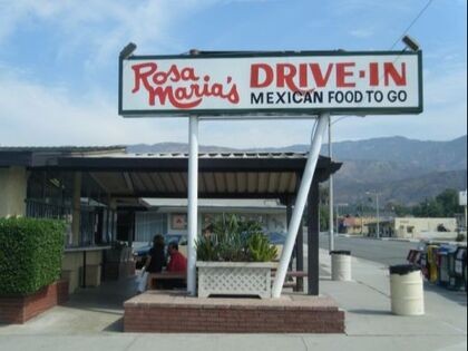 The Rosa Maria's Drive-In sign: Mexican Food To Go