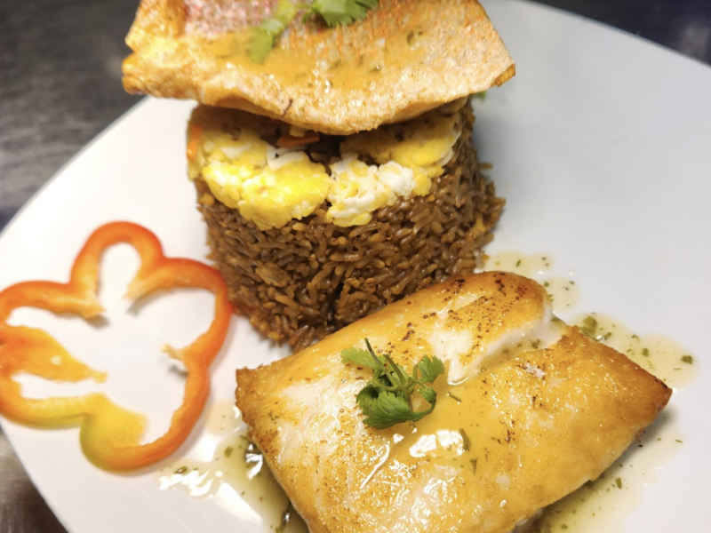 Fried rice red snapper