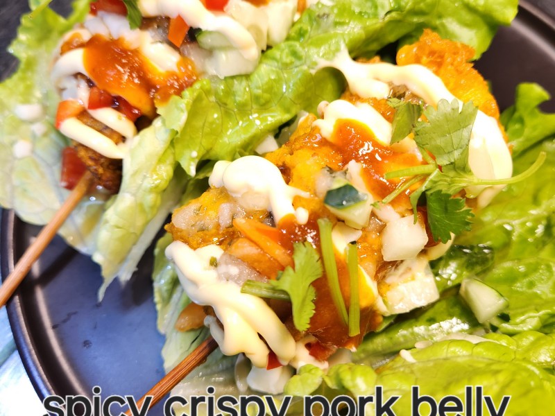 Spicy Crispy Pork Belly Corn Dog 