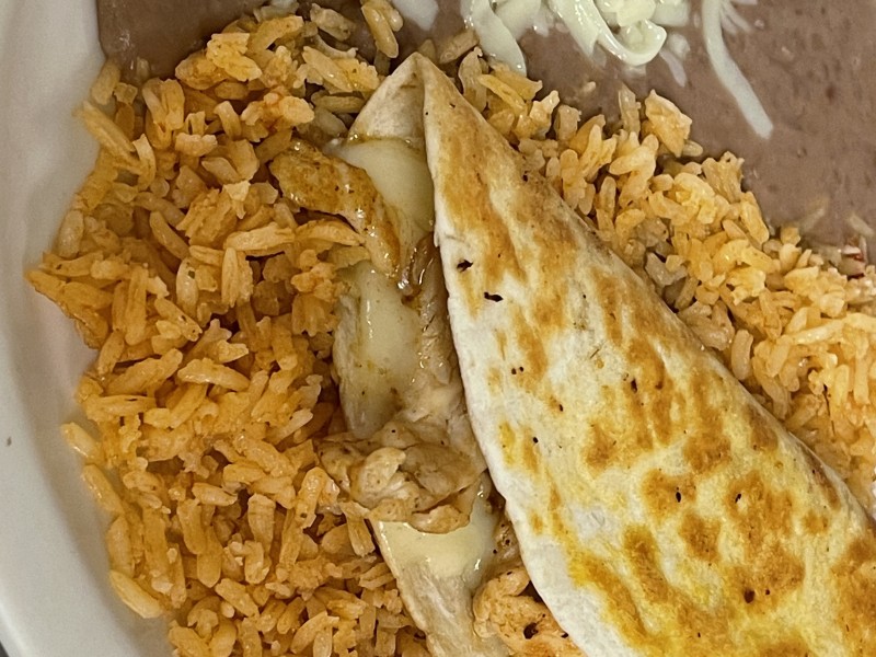 Grilled Quesadilla Rice And Beans.