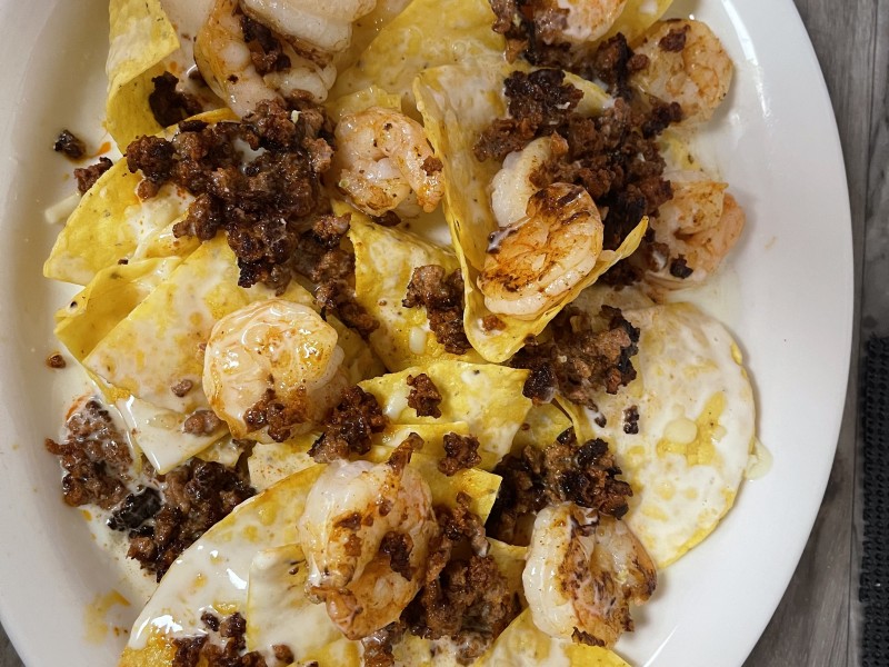 Shrimp And Chorizo Nachos