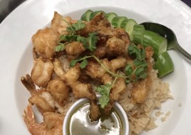 Soft shell Crab & shrimp Garlic rice