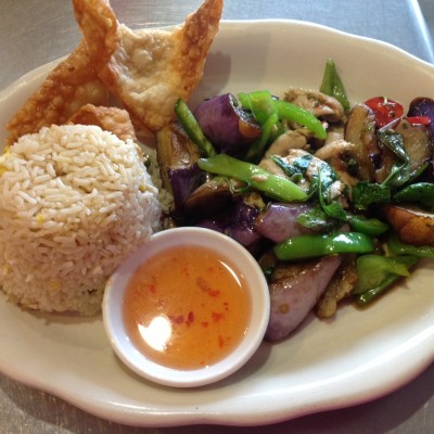 Spicy Eggplant with Thai Basil Lunch Special