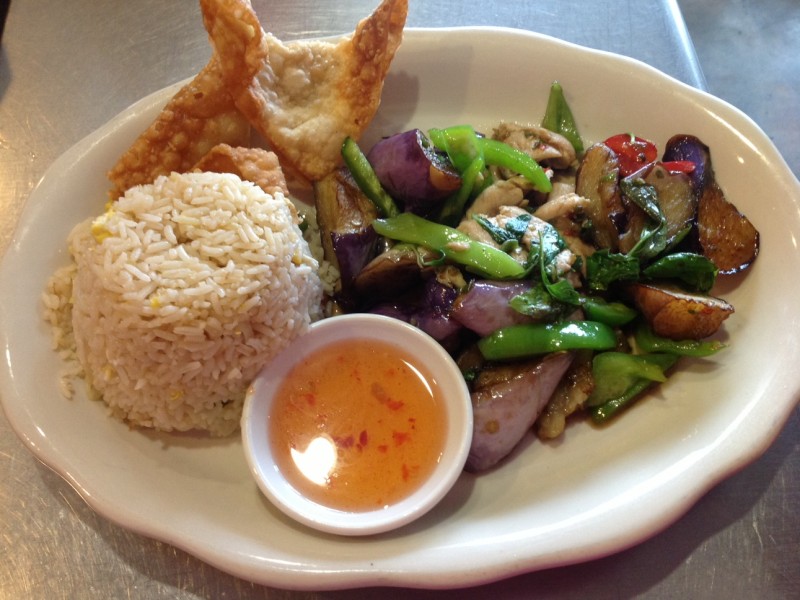 Spicy Eggplant with Thai Basil Lunch Special