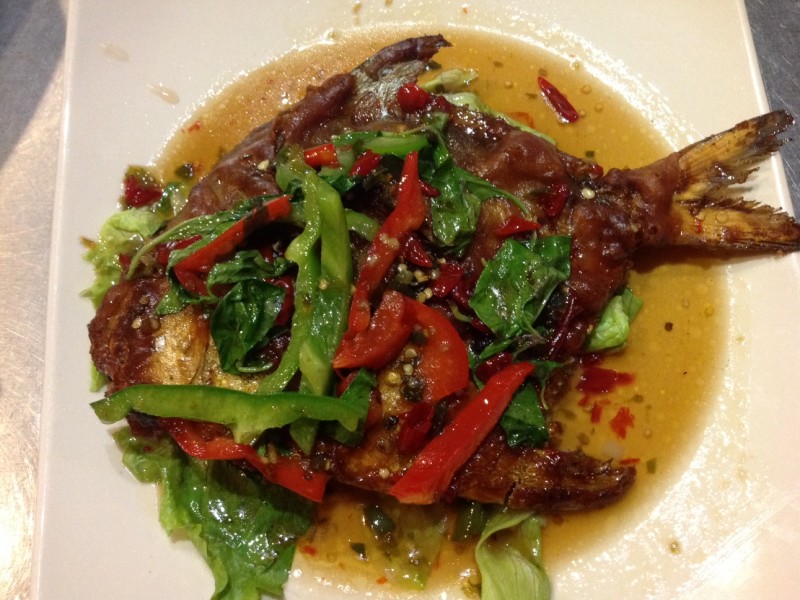 Pompano with Chili Sauce (Whole Fish)