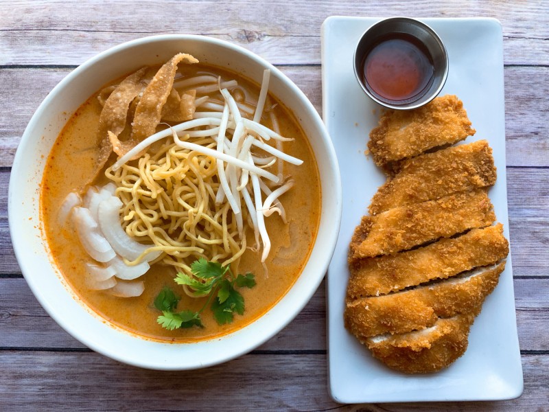 Miso Curry Noodle with Fried Chicken