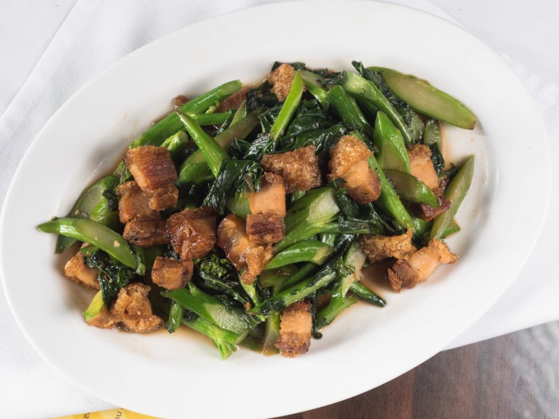 Chinese Broccoli with Crispy Pork
