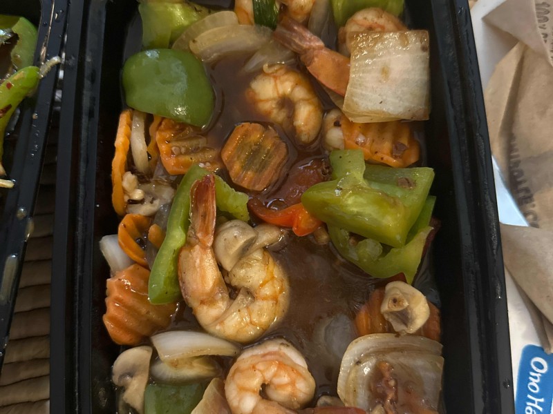Shrimp and Mushroom in Black Bean Sauce