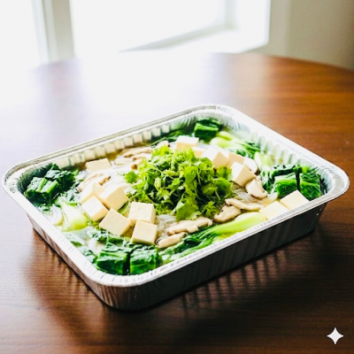 C-Spinach Tofu Noodle Soup