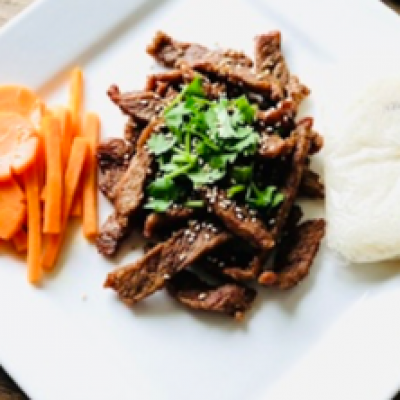 Saalted Beef With Sticky Rice