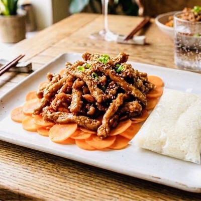 Saalted Beef With Sticky Rice