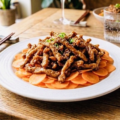 Salted Beef With Beown Rice